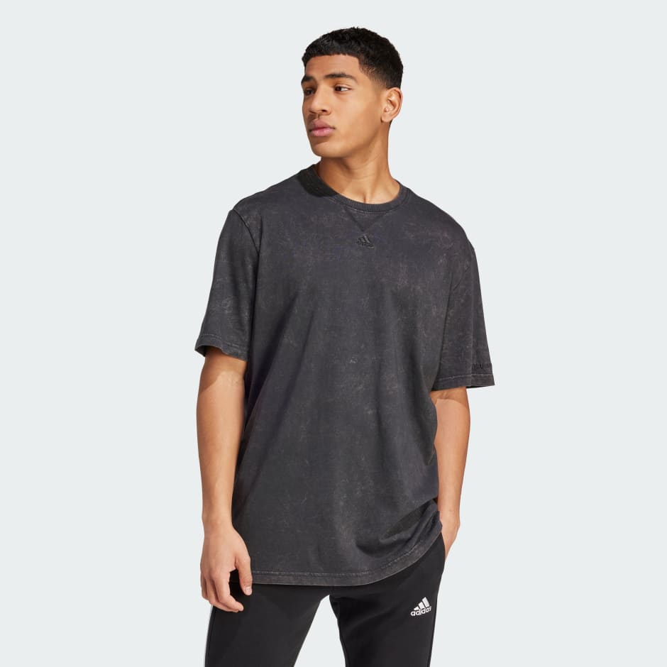 Men's Clothing - ALL SZN Garment-Wash Tee - Black | adidas Oman