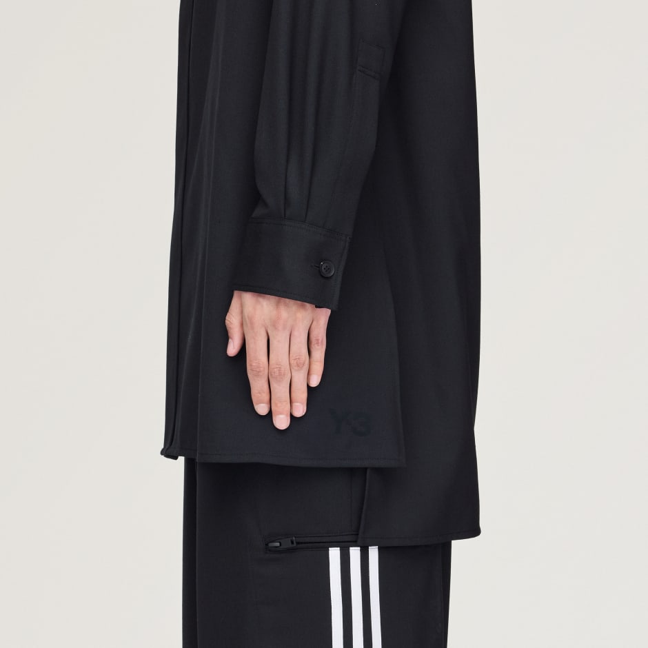 Jachetă tip cămașă Y-3 din l&acirc;nă fină