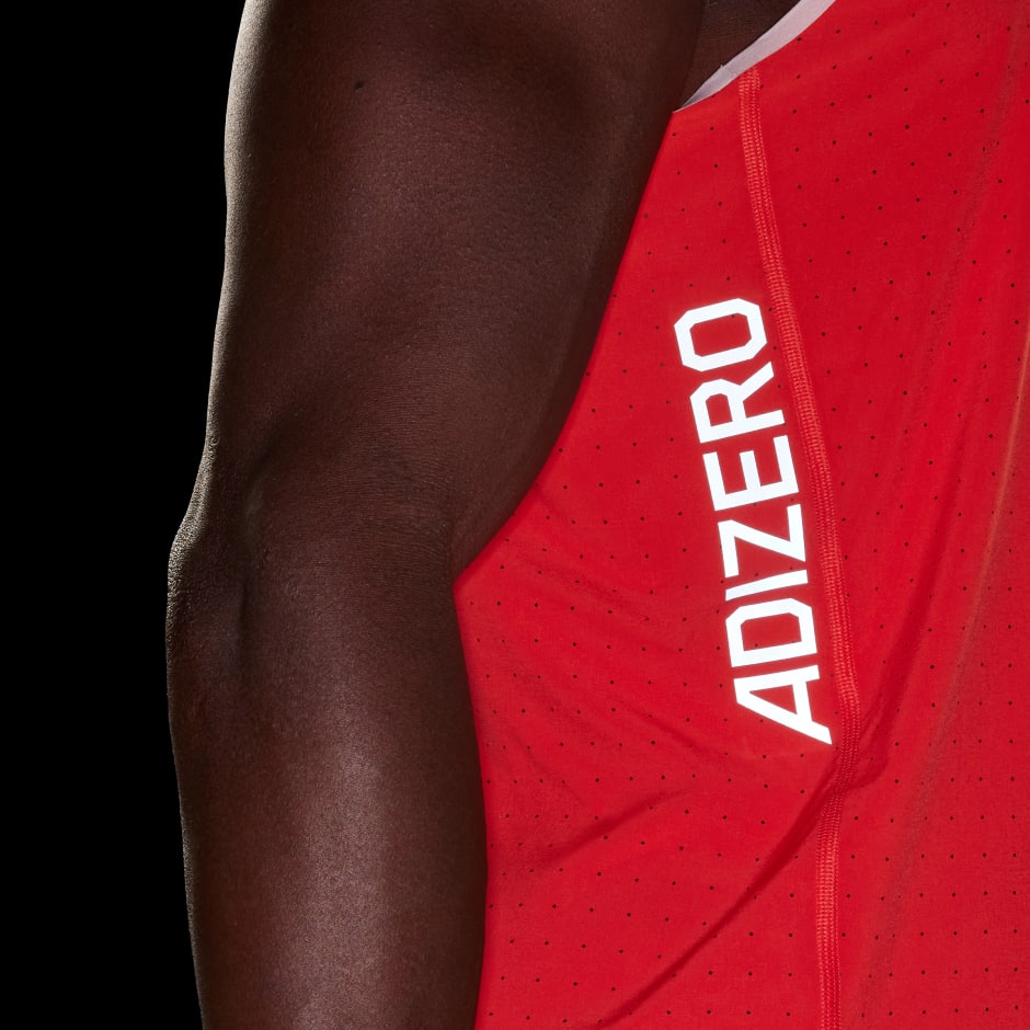 Clothing - Adizero Running Singlet - Red | adidas South Africa
