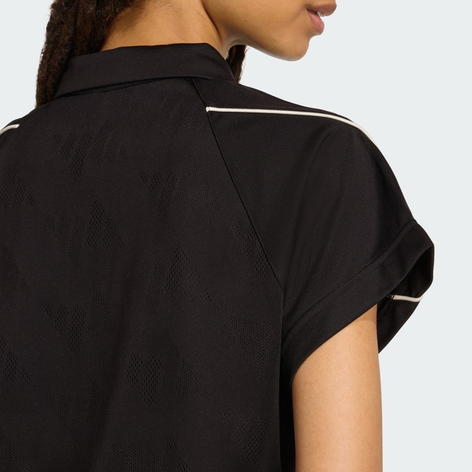 Tricou polo Stadium din jacard, inspirat din tenis, cu 3 dungi