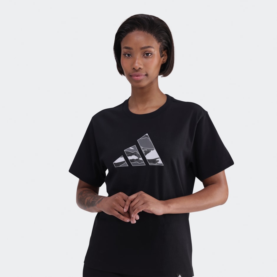 Camo Cropped Graphic T-Shirt