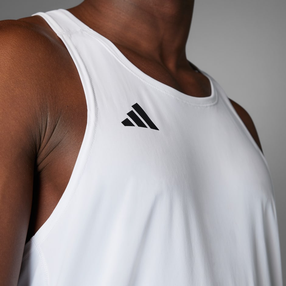 adidas Adizero Essentials Running Singlet - White | adidas TZ adidas Adizero Essentials Running Singlet - White | adidas TZ