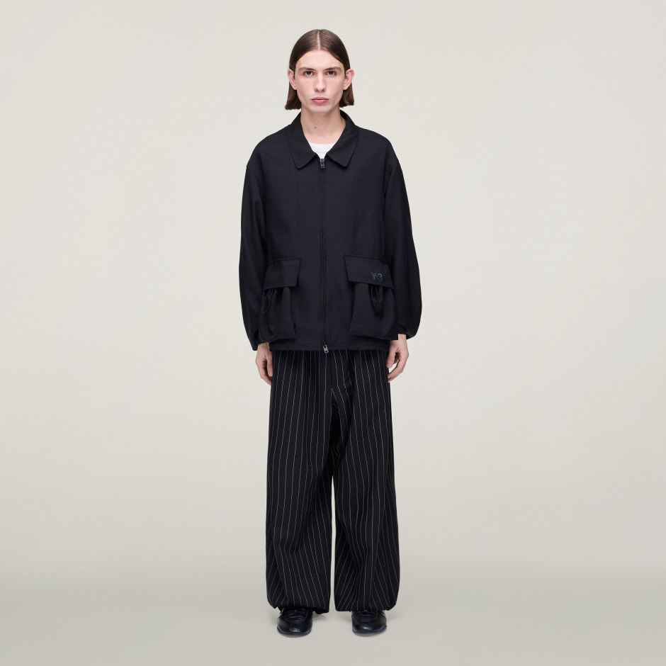 Y-3 精緻羊毛裁剪寬長褲