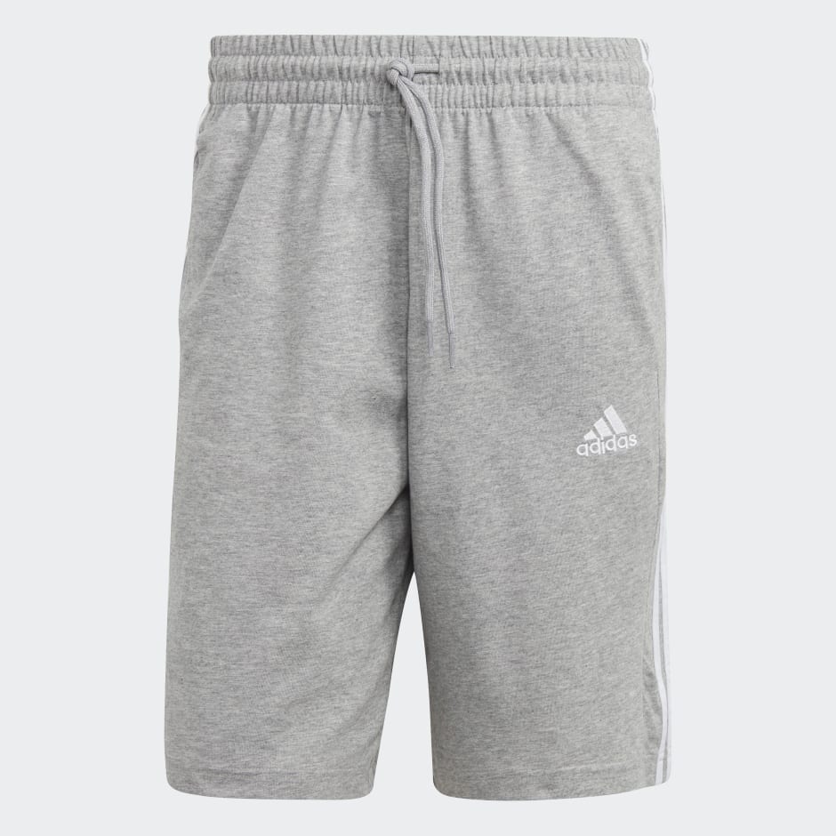 Men's Clothing - Essentials Single Jersey 3-Stripes Shorts - Grey ...