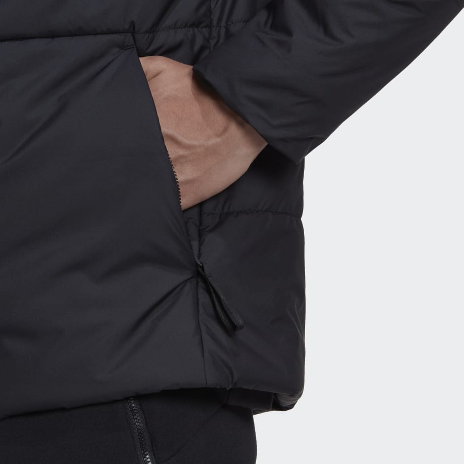 adidas BSC 3-Stripes Hooded Insulated Jacket - Black | adidas UAE