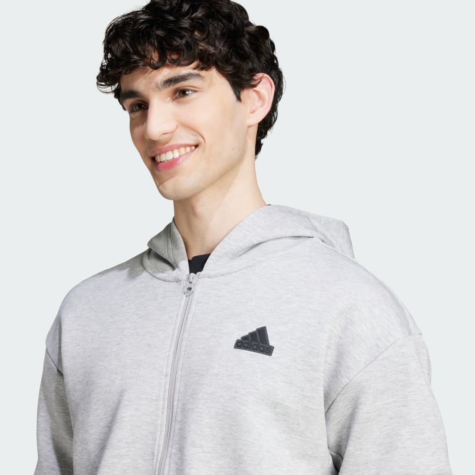 Clothing Future Icons Doubleknit Full-Zip Hoodie Grey adidas