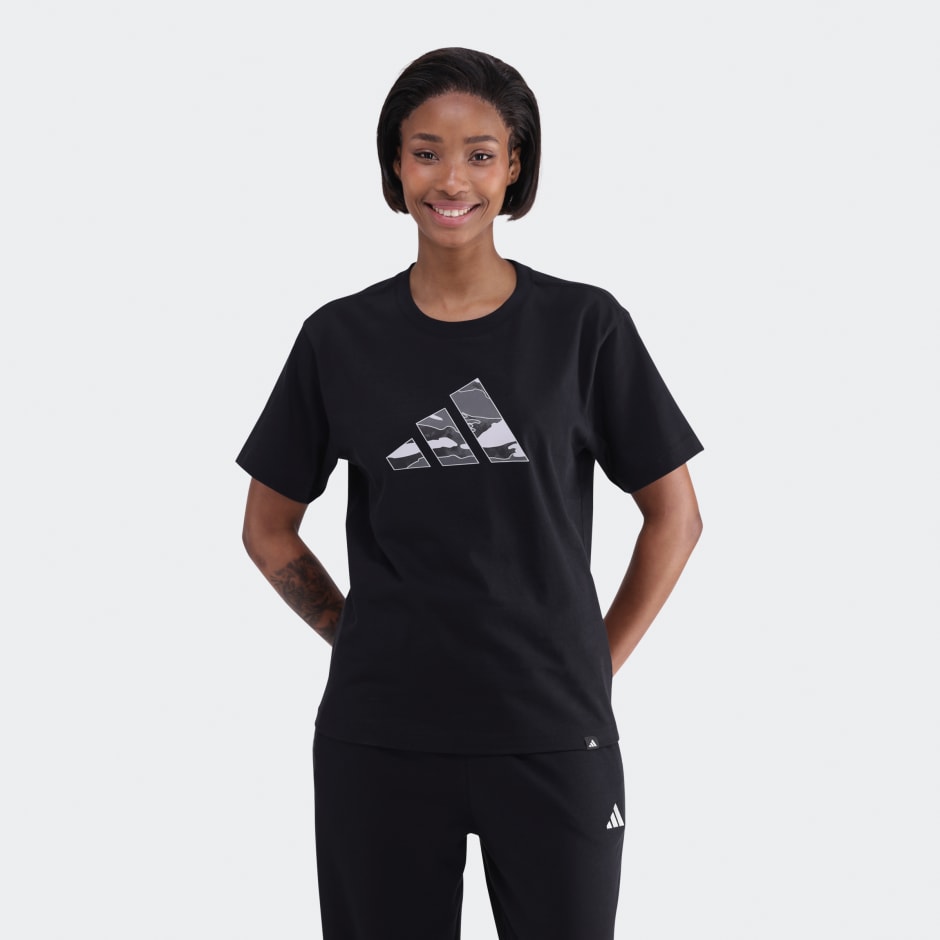 Camo Cropped Graphic T-Shirt