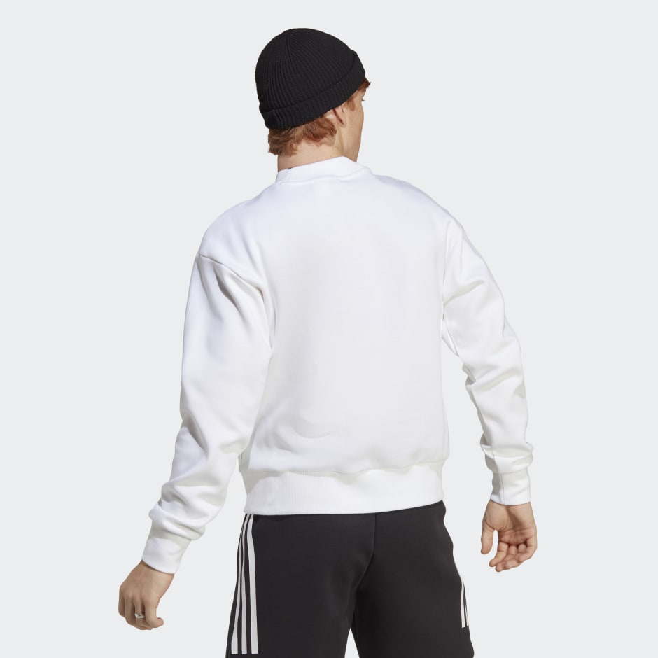 Adidas mens white outlet sweatshirt