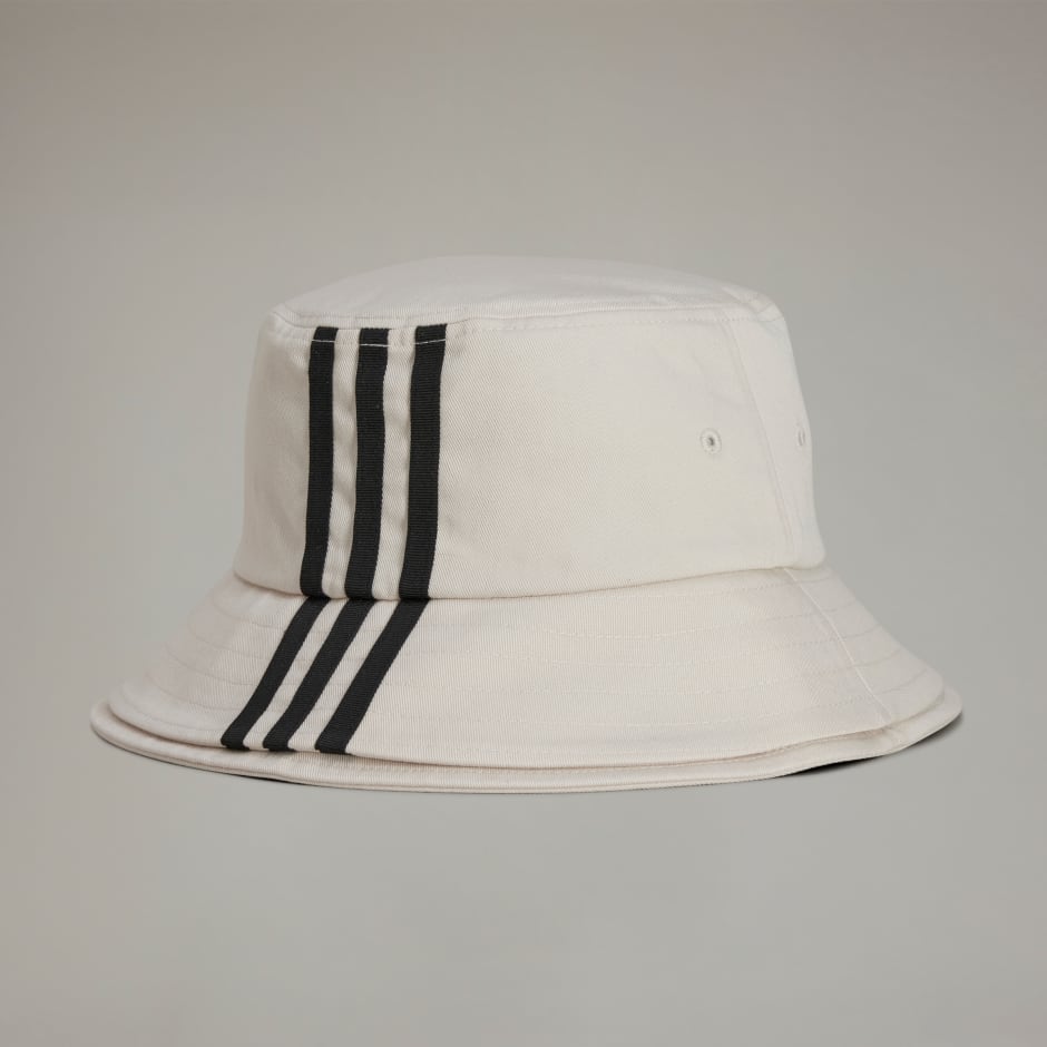 帽子 Y-3 3-STRIPES BUCKET HAT (M) Adidas Y-3 3-Stripes Talk White Unisex Bucket Hat, Sizes M/L