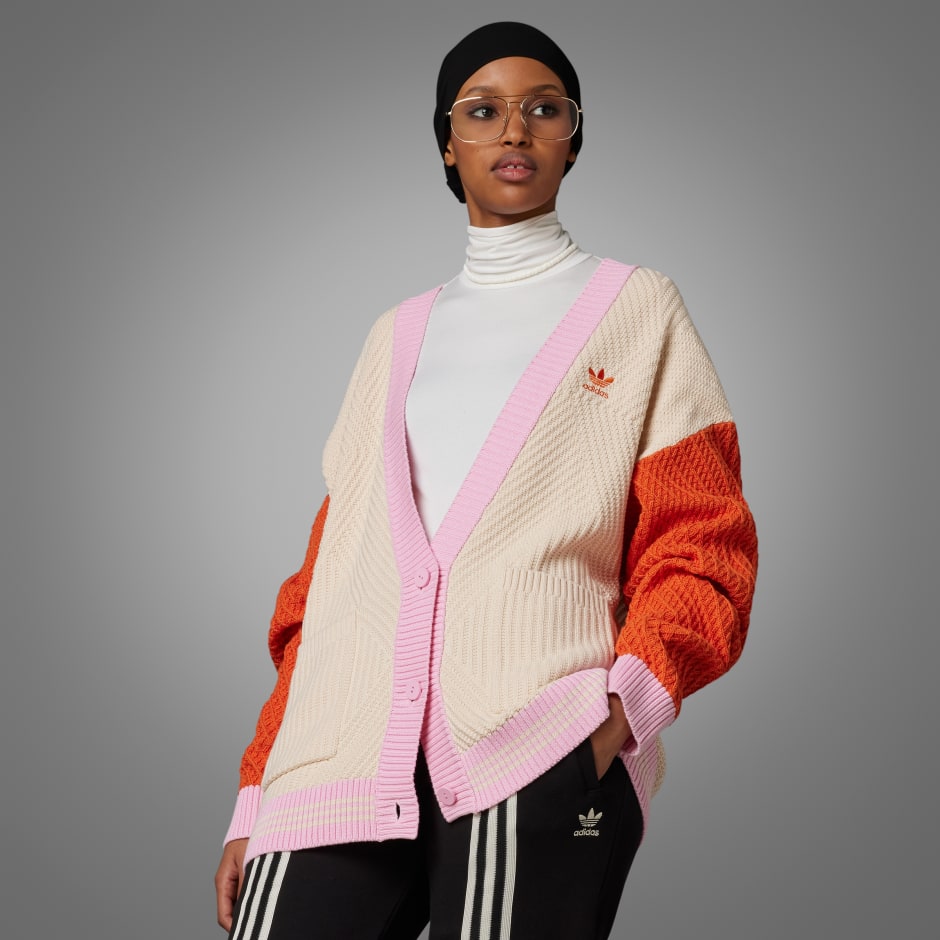 ijzer Atticus Zogenaamd Women's Clothing - Adicolor 70s Knitted Cardigan - Beige | adidas Oman