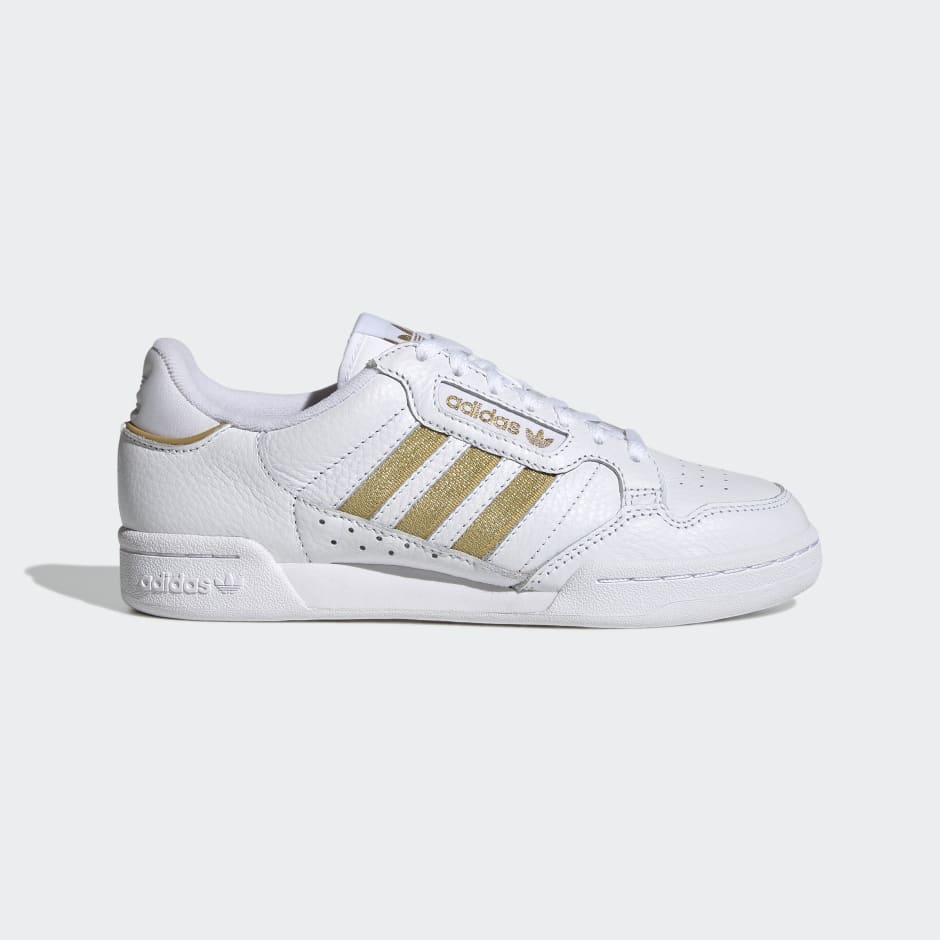 adidas shoes white with gold stripes