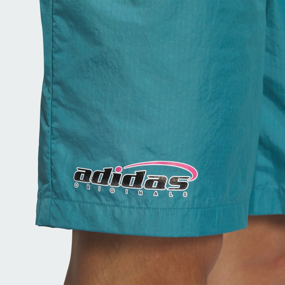 Trefoil Logo Play Football Graphic Light Woven Shorts