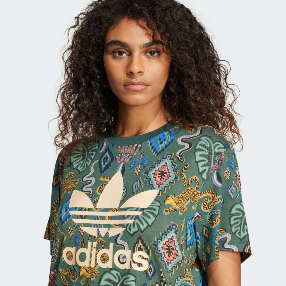 Clothing - adidas x FARM Rio Trefoil Tee - Green | adidas South Africa