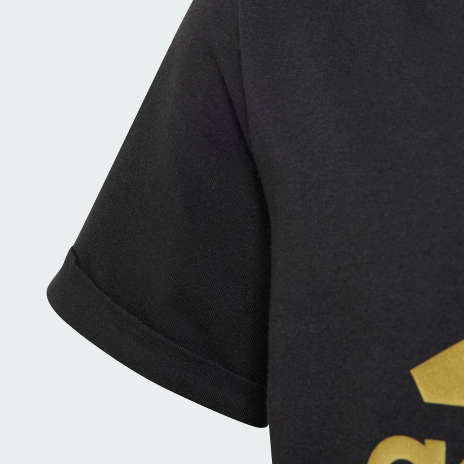 adidas t-shirt in black with gold logo