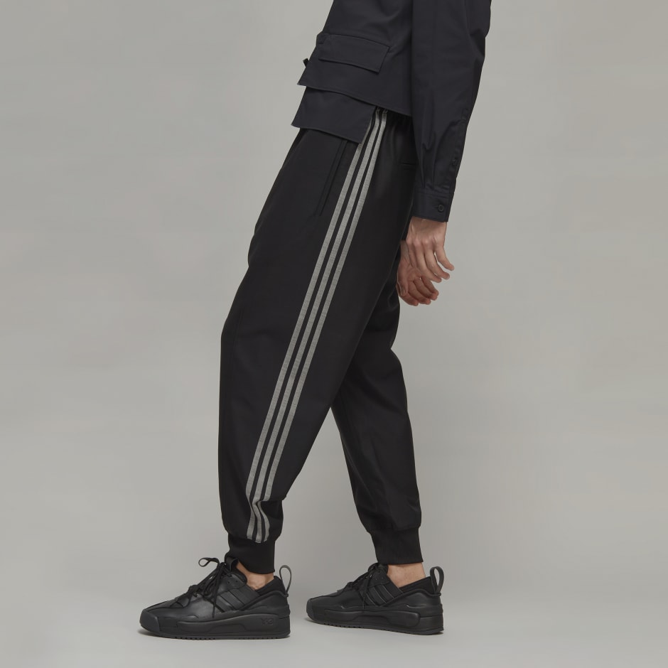 adidas Y-3 3-Stripes Refined Wool Cuffed Pants - Black | adidas ZA