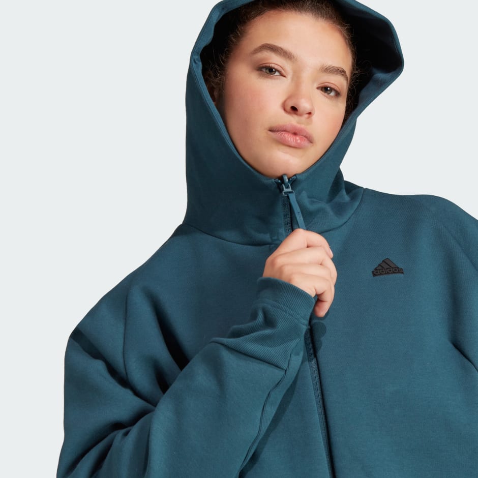 Hoelahoep Flikkeren Dij Women's Clothing - adidas Z.N.E. Full-Zip Hoodie (Plus Size) - Turquoise |  adidas Qatar