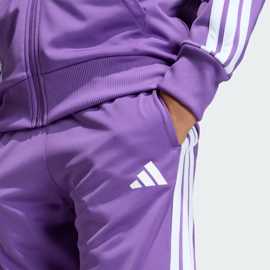 Costum de trening Essentials Tiberio din tricot cu 3 dungi pentru copii