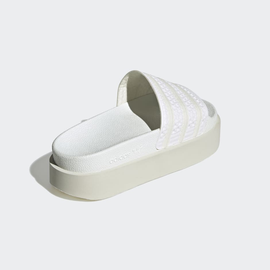 Adidas Originals Adilette Bonega Platform Slides In Off White ...