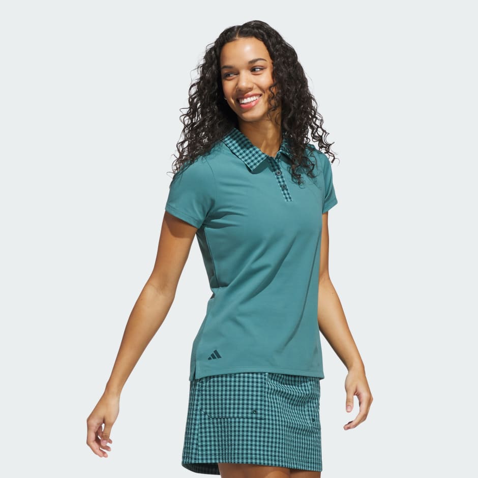 Ultimate365 Gingham Short Sleeve Polo Shirt