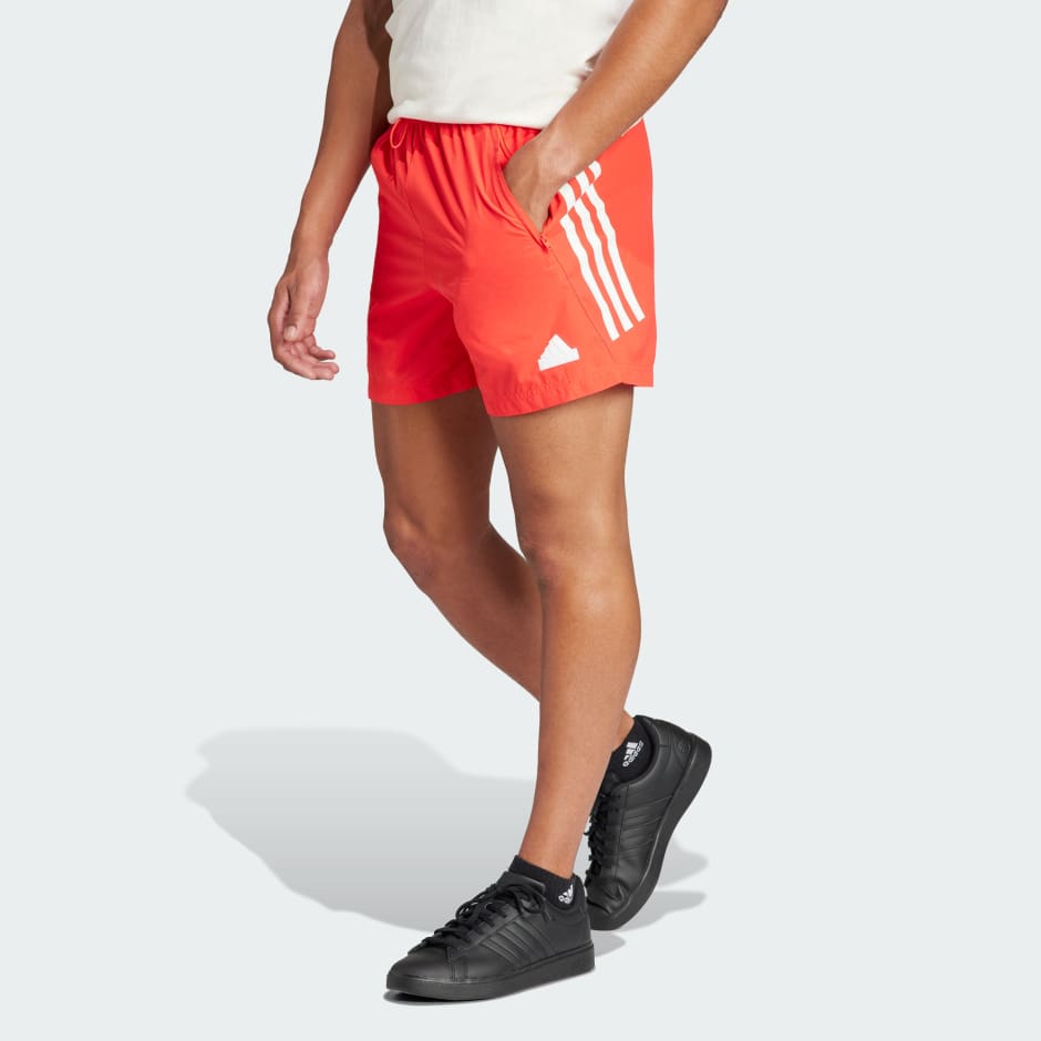 Adidas red store shorts