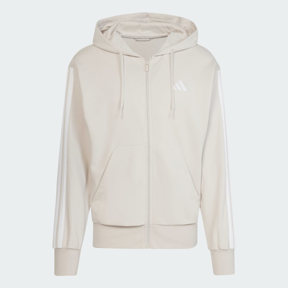 جاكيت بقبعة Essentials 3-Stripes French Terry