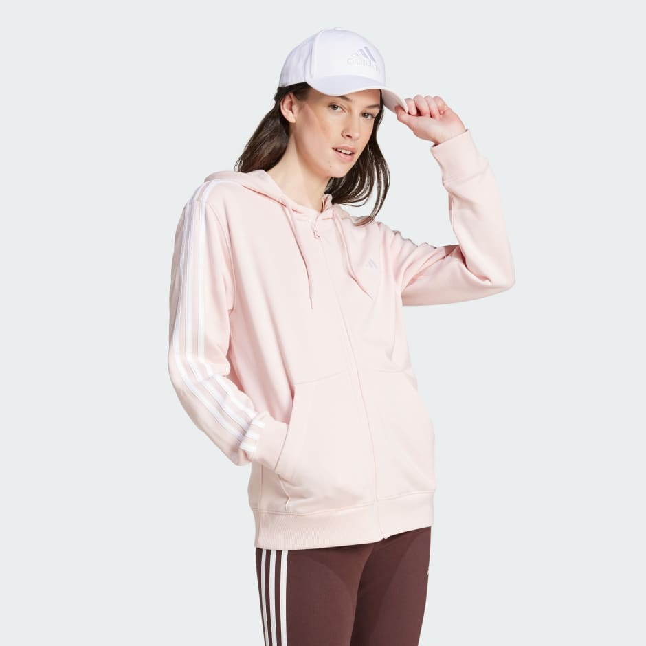 جاكيت Essentials 3-Stripes French Terry Regular Full-Zip