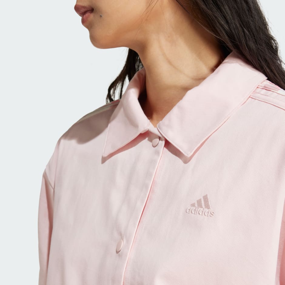 Essentials Camo Printed 3-Stripes Twill Coach Jacket