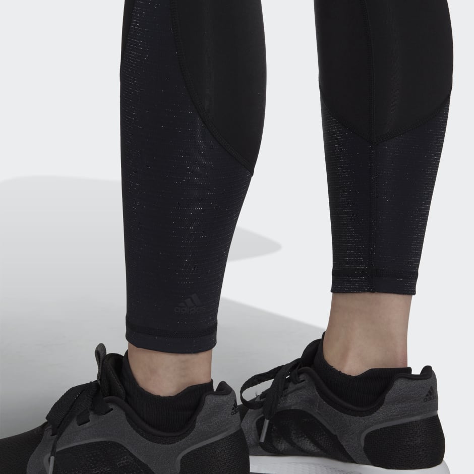 adidas Optime Training Shiny Full Length Leggings - Black | adidas LK