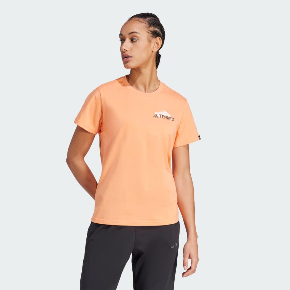 Orange adidas best sale t shirt women's