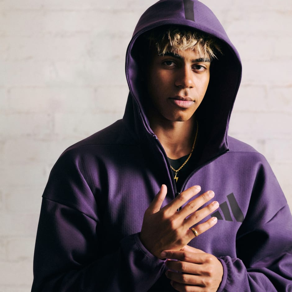 Clothing - Z.N.E. Full-Zip Hooded Track Jacket - Purple | adidas Oman