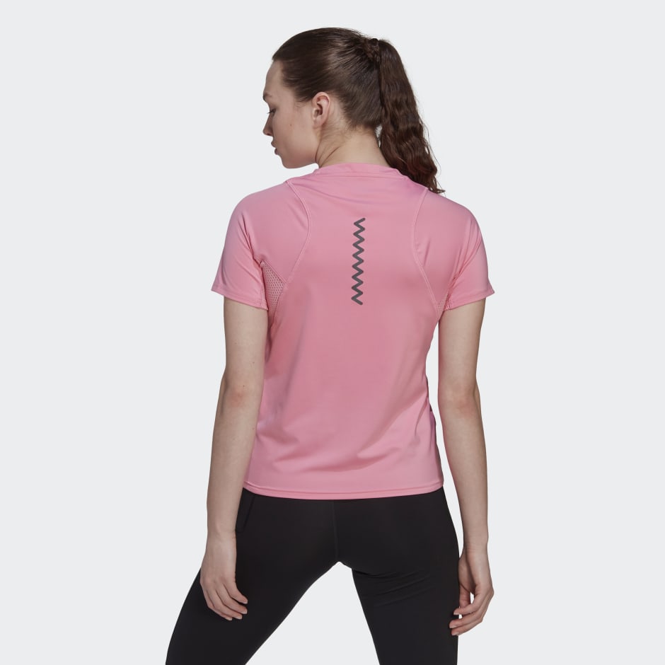 Limpia el cuarto lavar Violeta Women's Clothing - Run Fast Running Tee Made With Parley Ocean Plastic -  Pink | adidas Bahrain