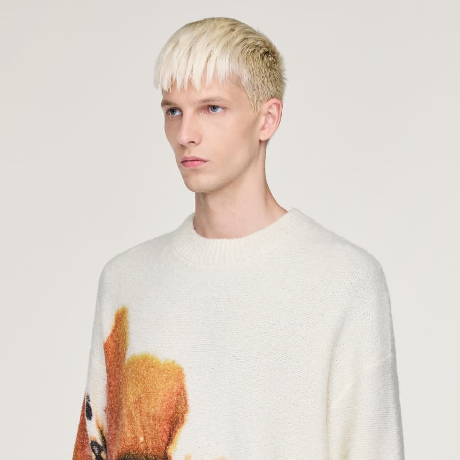 Tricou tricotat Y-3 AOP cu guler rotund