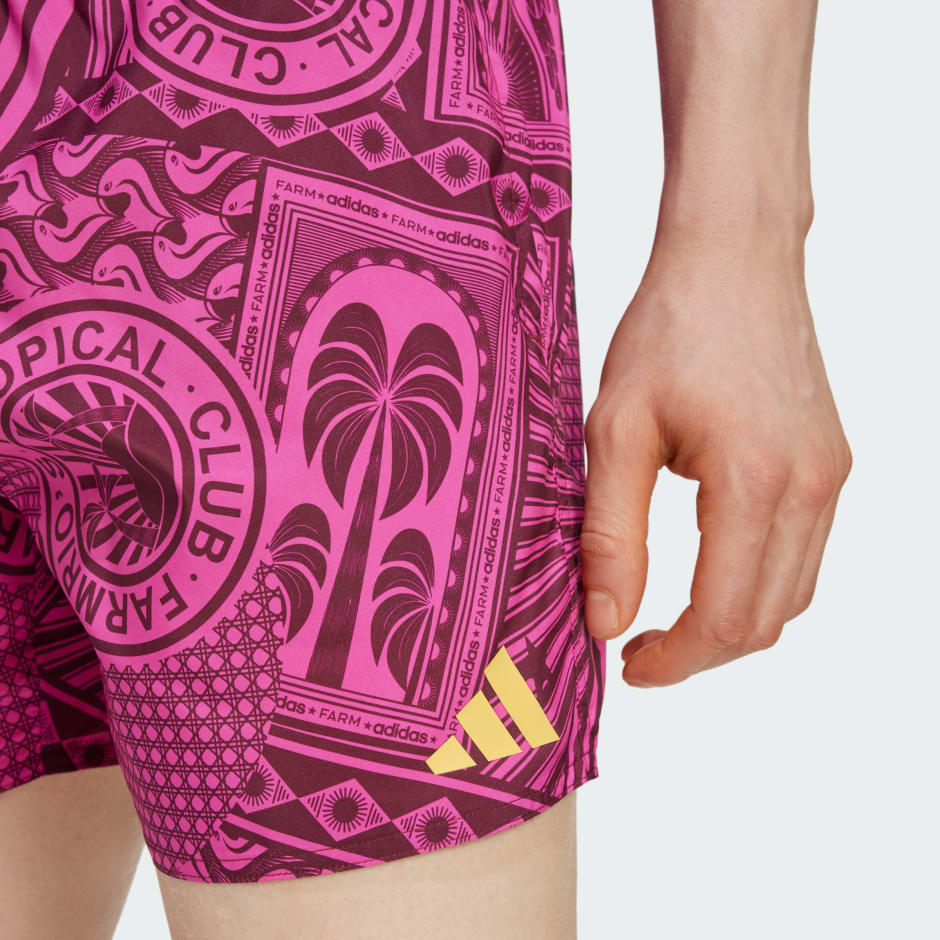 adidas x FARM 3-Stripes Swim Shorts 5-Inch