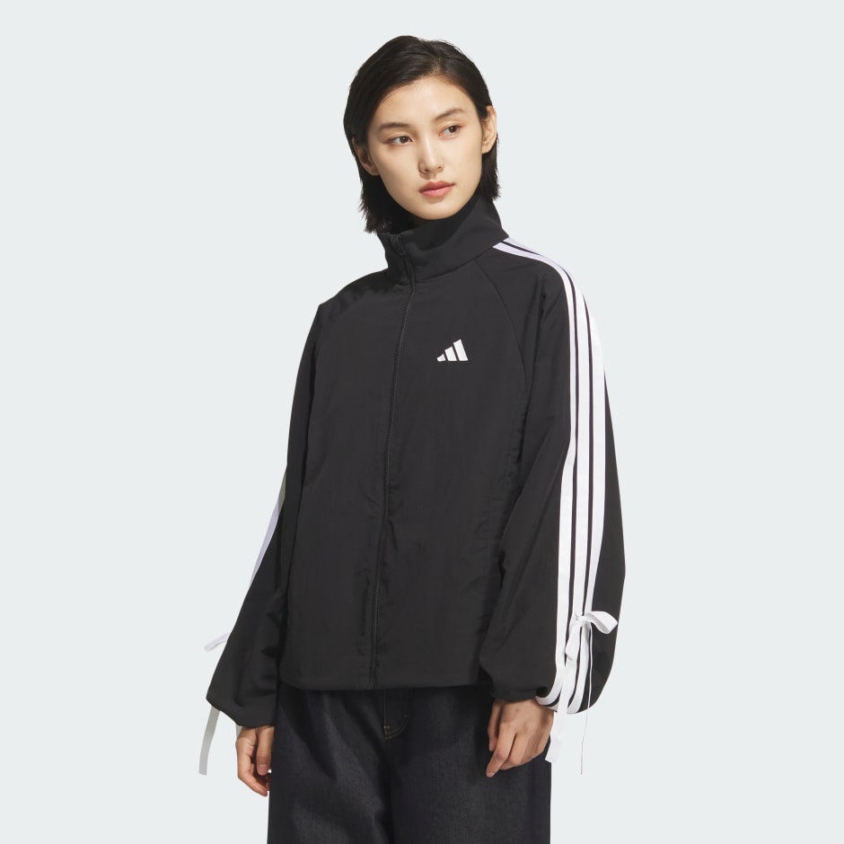 鬆身梭織風褸- 黑色| adidas香港官方網上商店