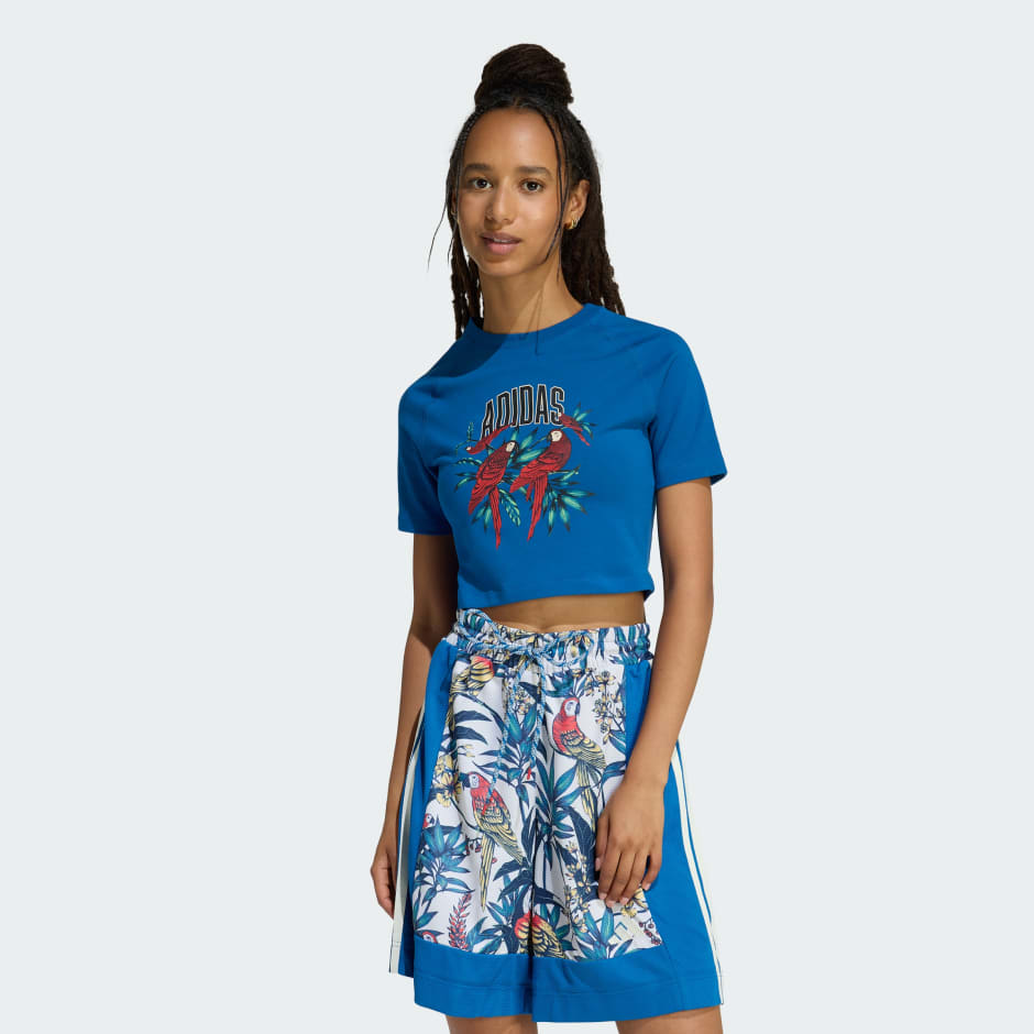 ADIDAS x FARM RIO GRAPHIC T-SHIRT CROPPED