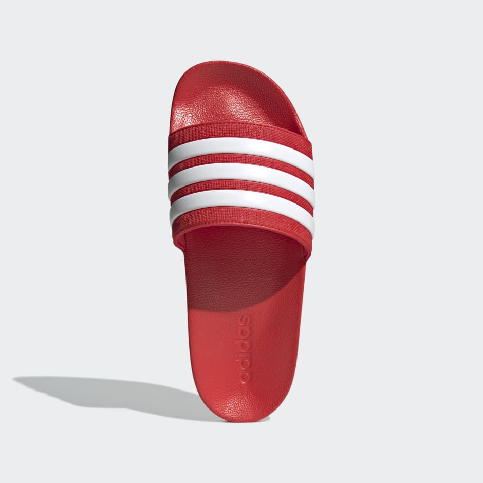 Red and white online sandals