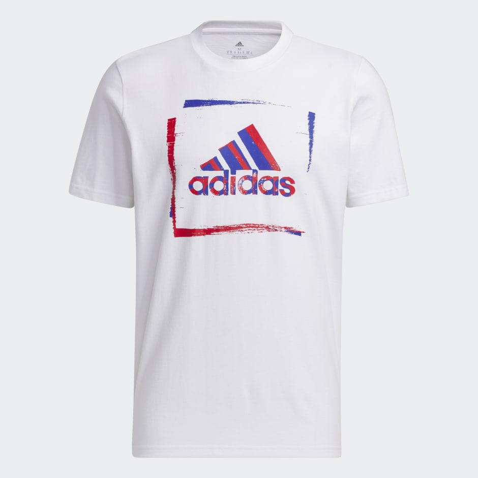 adidas Two-Tone Stencil Short Sleeve Graphic Tee - White | adidas LK