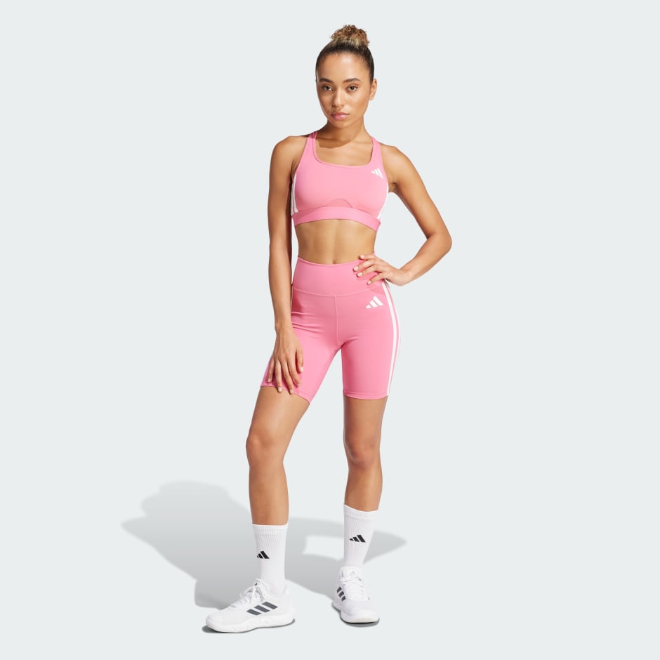 Colanți scurți cu 3 dungi Optime Essentials