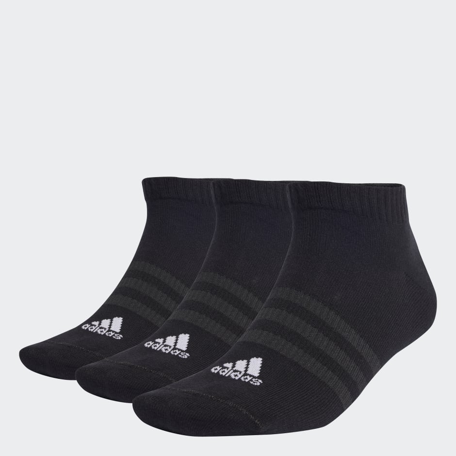 adidas Thin and Light Sportswear Low-Cut Socks 3 Pairs - Black | adidas UAE