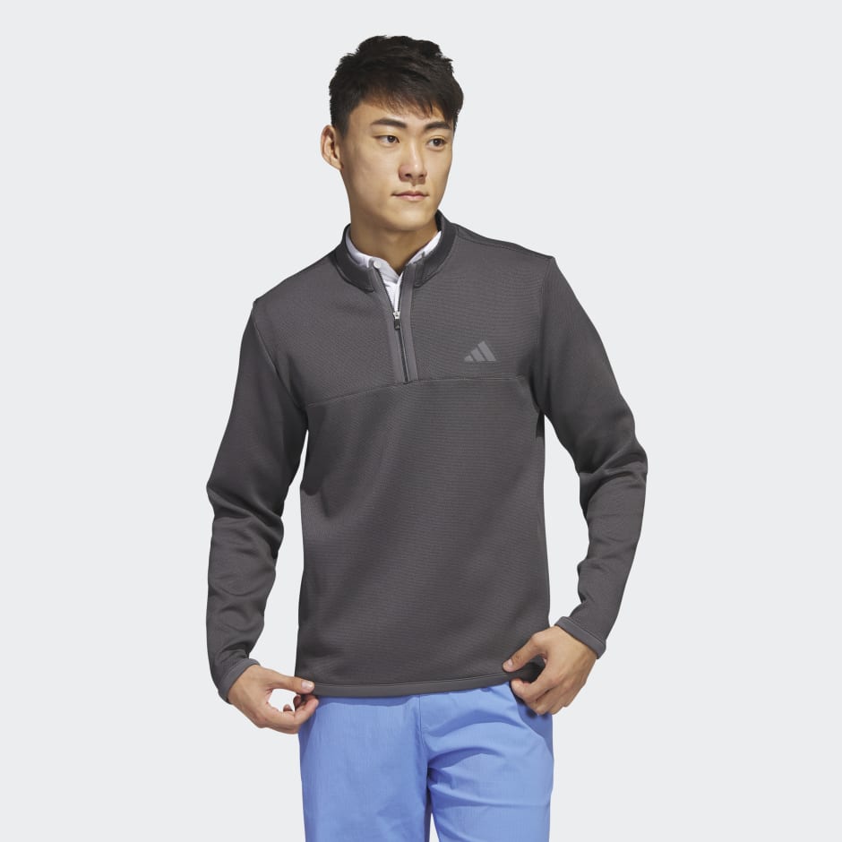 Clothing - Microdot 1/4-Zip Golf Pullover - Black | adidas South Africa