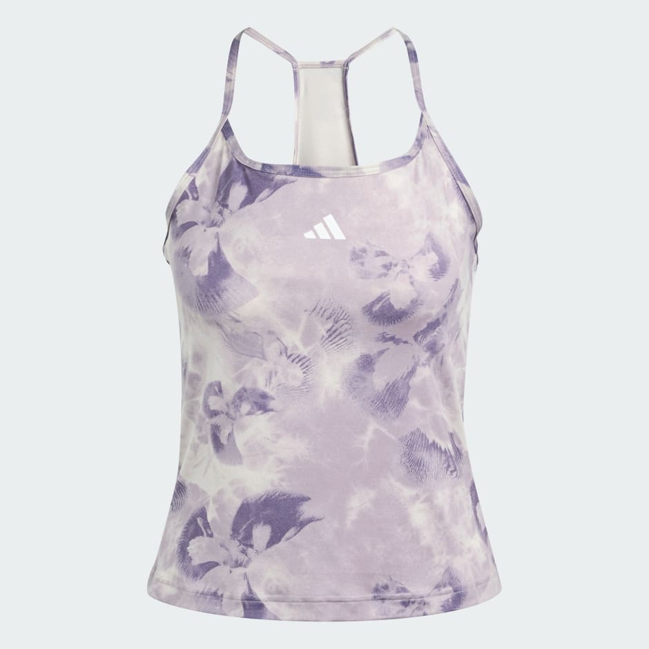 Train Essentials AOP Flower Tie-Dye Tank Top