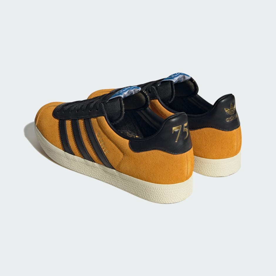 Men's gazelle yellow leather ostrich pack shoes best sale