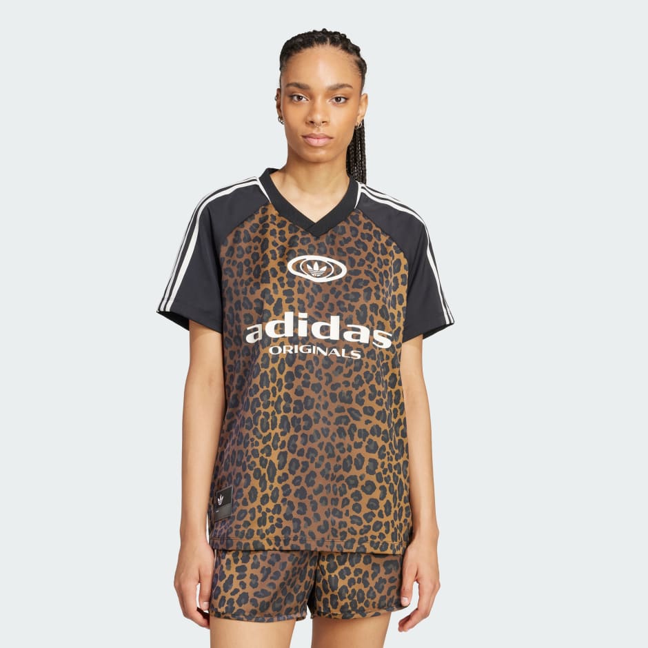 Originals Satin Leopard Print Football Jersey