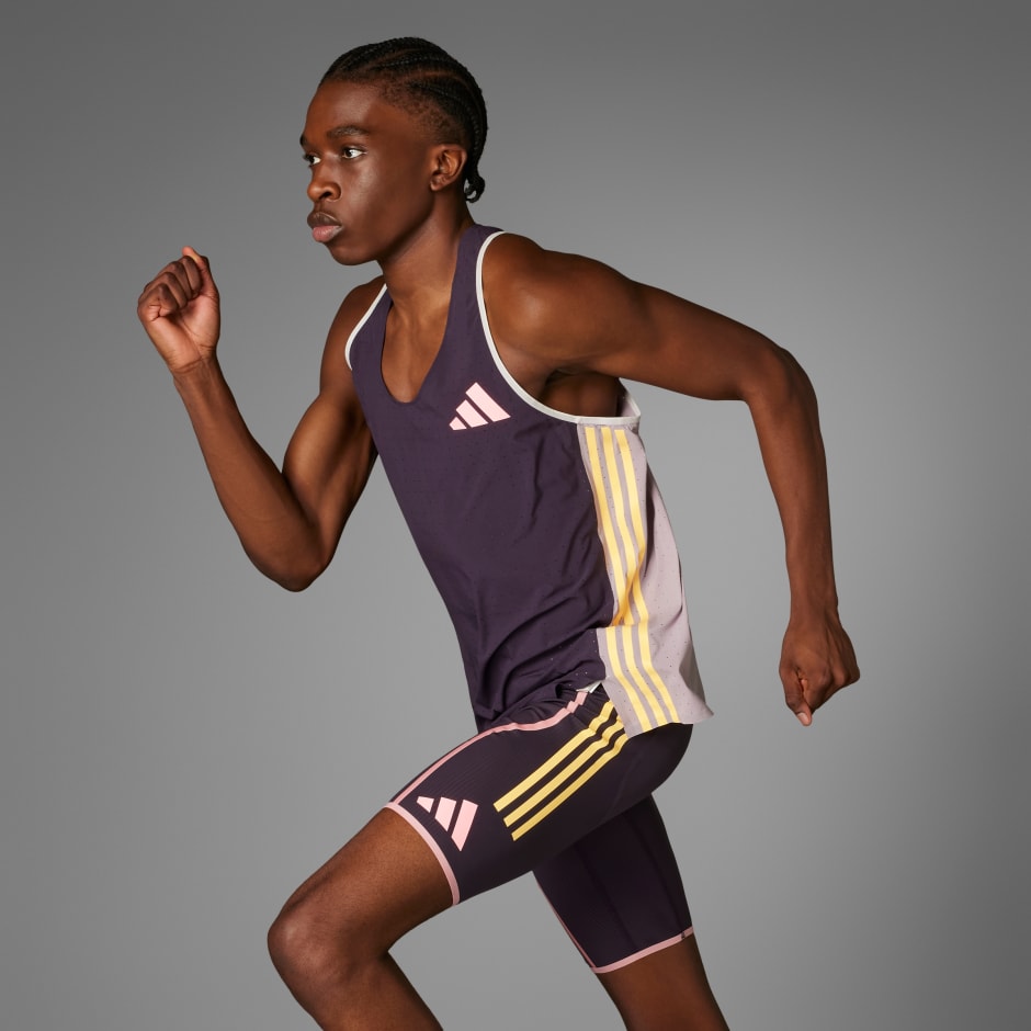 Men's Clothing - Adizero Promo Running Singlet - Purple | adidas Saudi ...