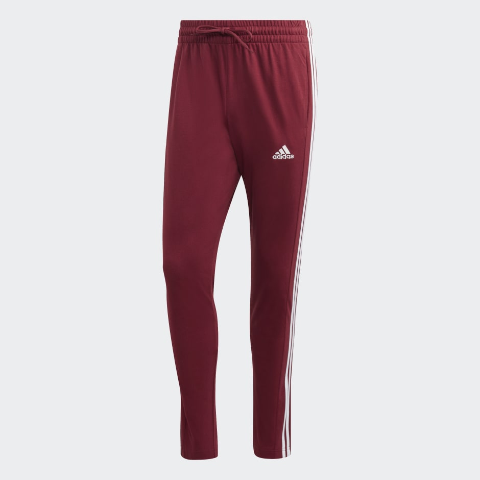 Essentials Single Jersey Tapered Open Hem 3-Stripes - Burgundy | KW