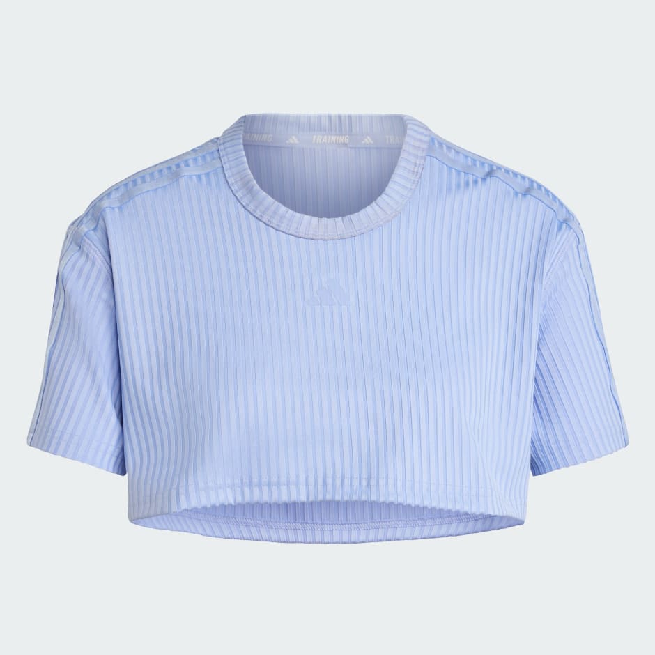 All Gym Seasonal Rib Crop Tonal 3-Stripes Tee