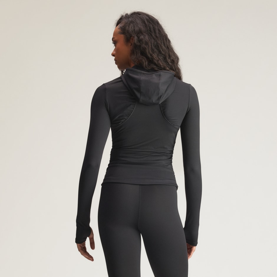 Tricou cu pliuri și m&acirc;necă lungă adidas by Stella McCartney Studio