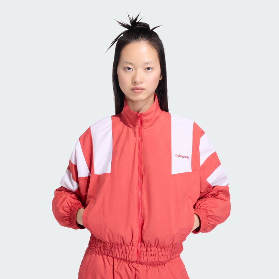 BLOCKED WASHED ZIPPED TRACKTOP