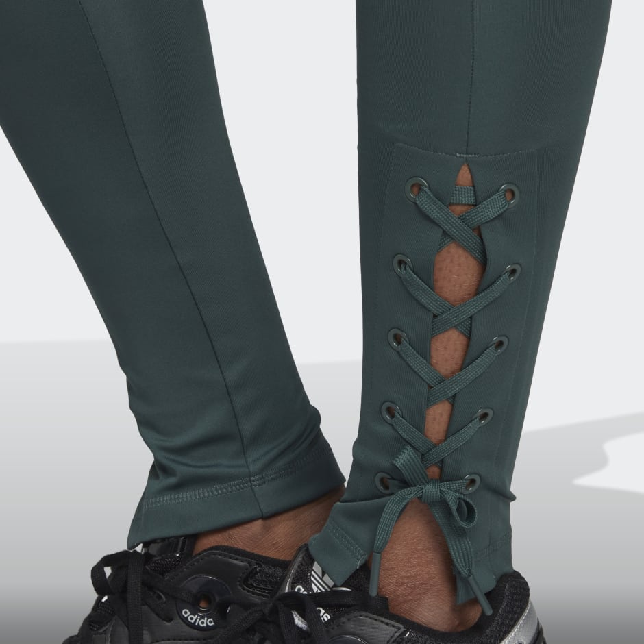 Adidas Originals Always Original Tie-detailed Stretch-recycled Leggings In  Green