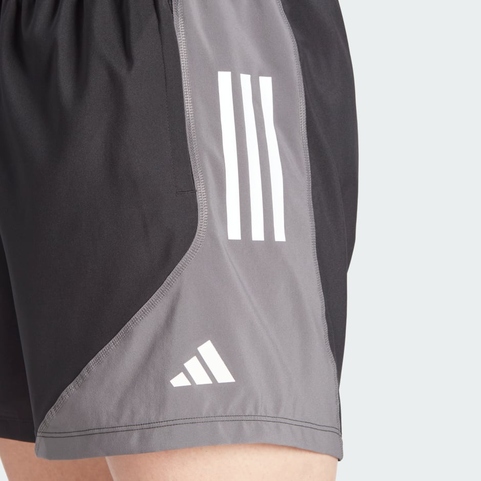 adidas Own The Run Colorblock Shorts - Black | adidas UAE